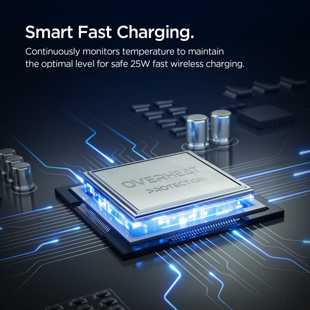 Spigen EV25MFAQ držák do ventilace s MagSafe Qi2 bezdrátovým nabíjením 25W - černý