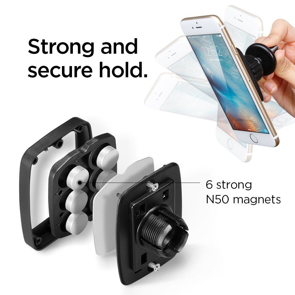Spigen H12 magnetický držák do ventilace do auta - černý