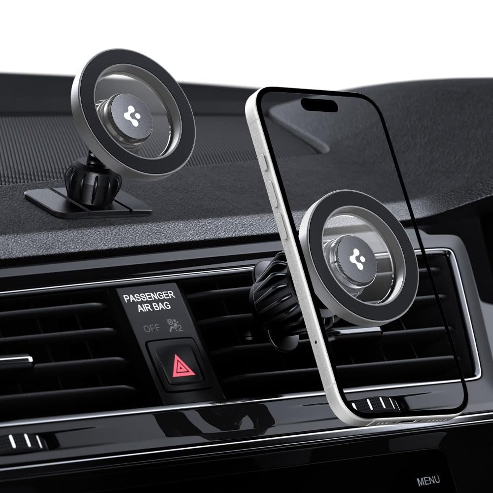 Spigen MFT13 magnetický držák MagSafe do auta na palubní desku i ventilaci - černý