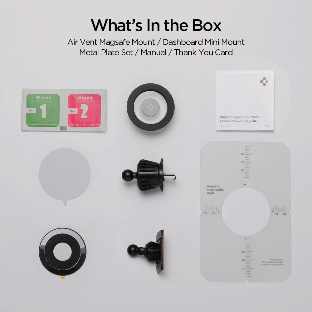 Spigen MFT13 magnetický držák MagSafe do auta na palubní desku i ventilaci - černý