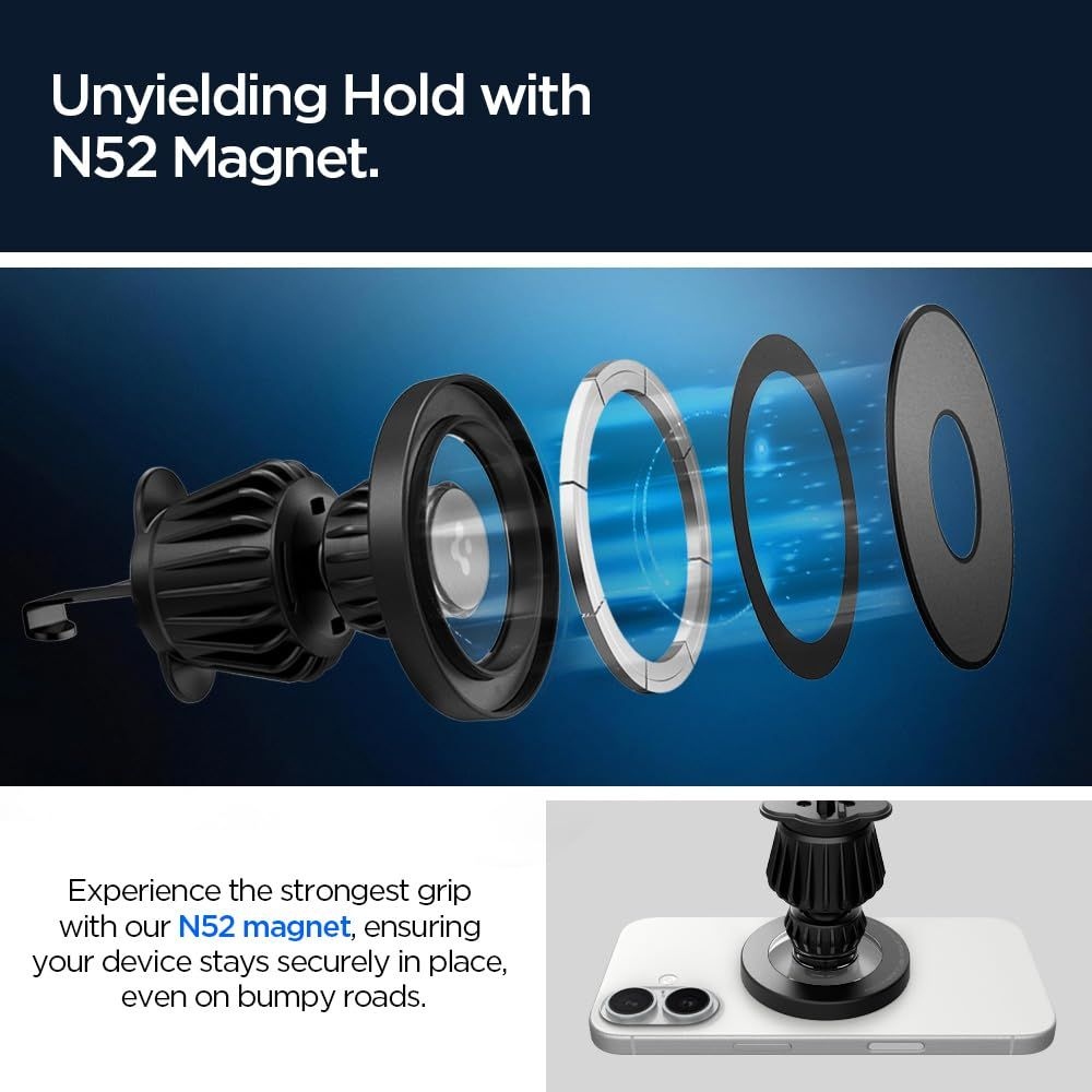 Spigen MFT13 magnetický držák MagSafe do auta na palubní desku i ventilaci - černý