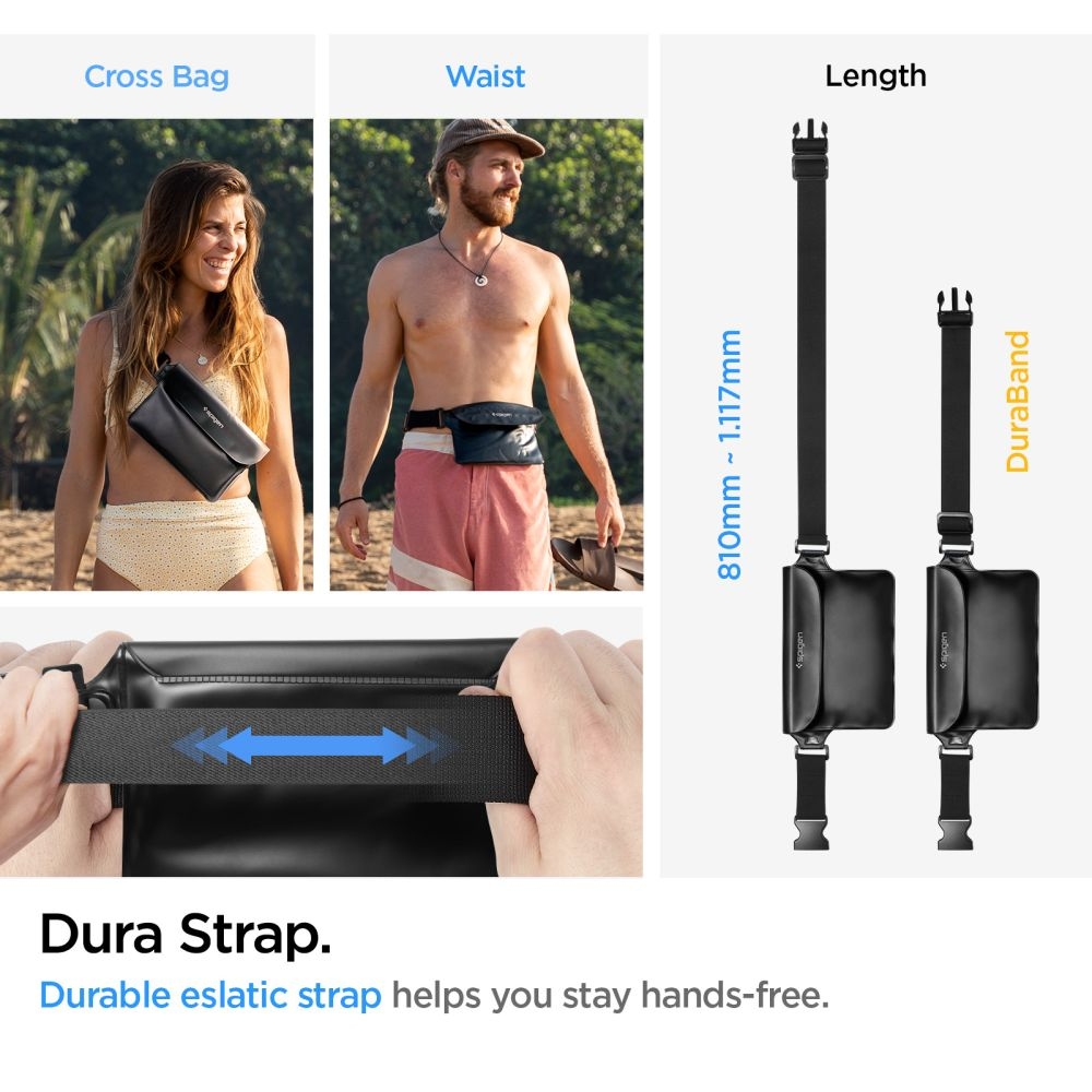 Spigen univerzální vodotěsné pouzdro A621 a brašna - černé