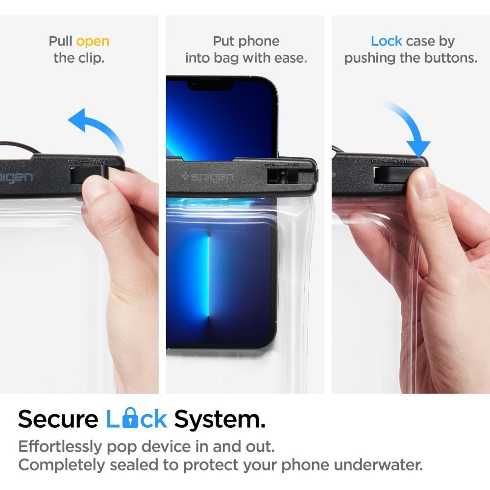 Spigen vodotěsné floating univerzální pouzdro A610 - průhledné