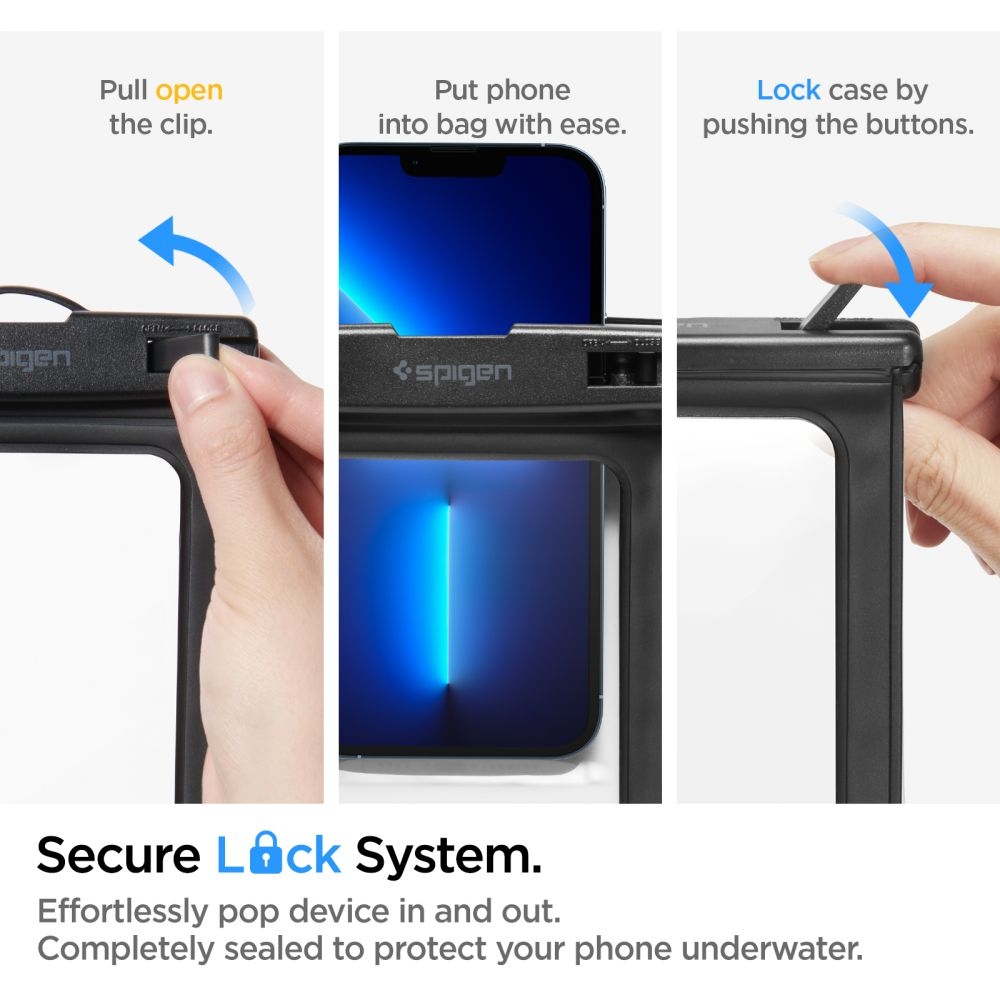 Spigen vodotěsné univerzální pouzdro A601 (2 ks) - černé