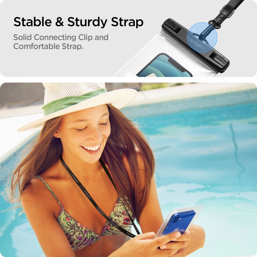 Spigen vodotěsné univerzální pouzdro A601 (2 ks) - průhledné