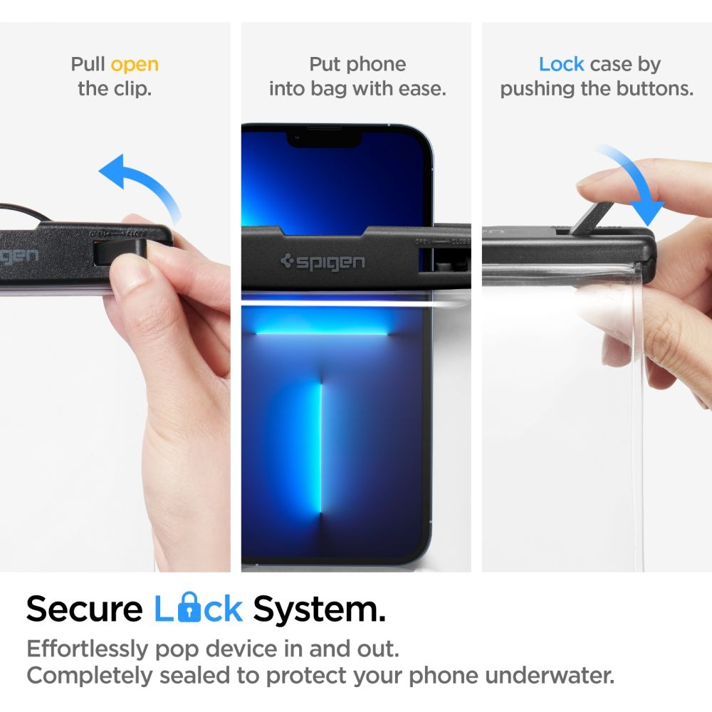 Spigen vodotěsné univerzální pouzdro A601 - průhledné