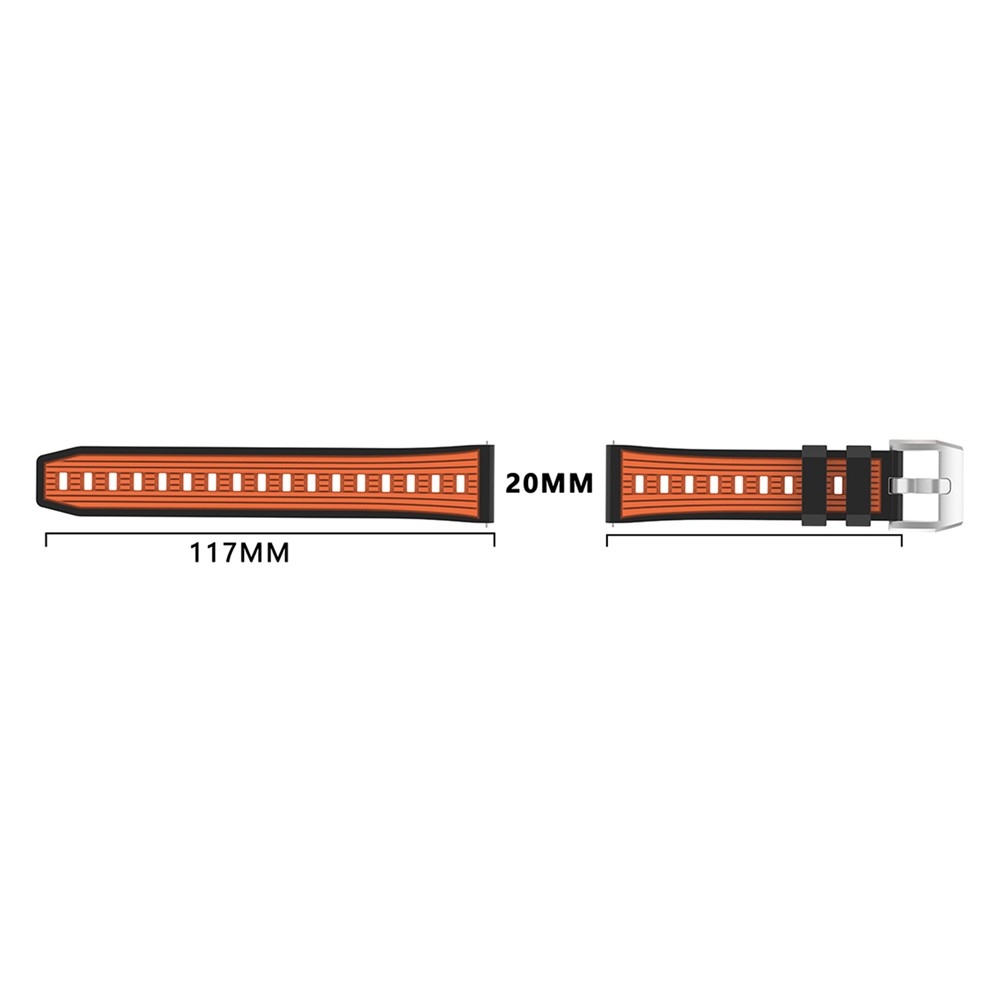 Sports silikonový řemínek 20mm na Samsung Galaxy Watch7 44mm/40mm - černý/oranžový