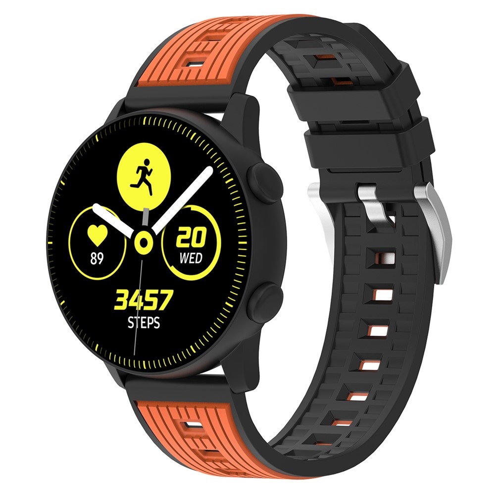 Sports silikonový řemínek 20mm na Samsung Galaxy Watch7 44mm/40mm - černý/oranžový