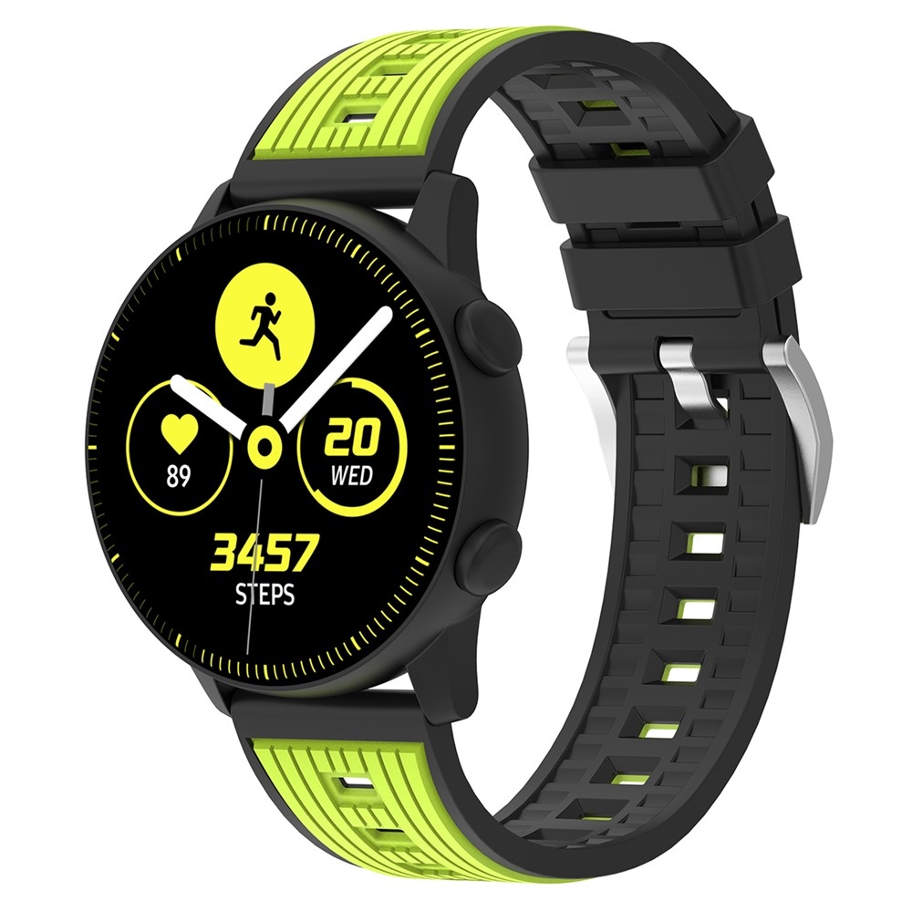 Sports silikonový řemínek 20mm na Samsung Galaxy Watch7 44mm/40mm - černý/zelený
