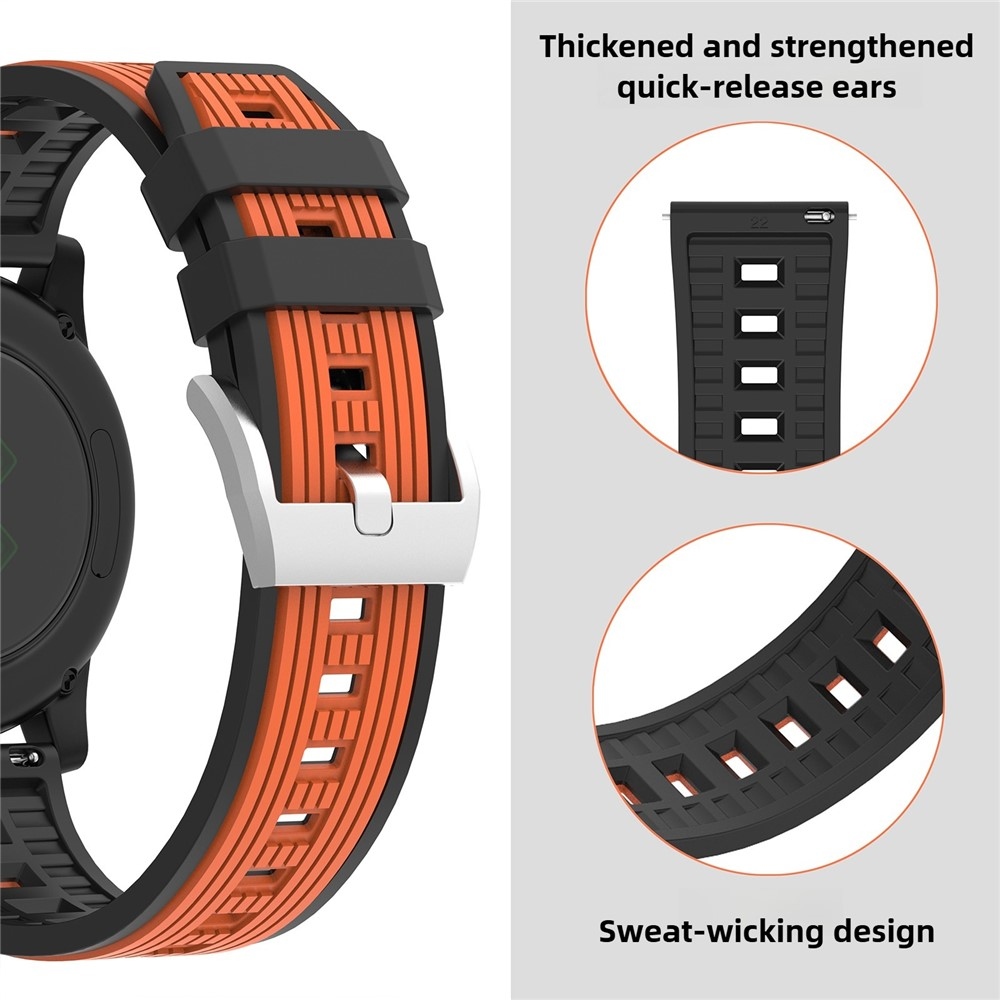 Sports silikonový řemínek 20mm na Samsung Galaxy Watch7 44mm/40mm - černý/zelený