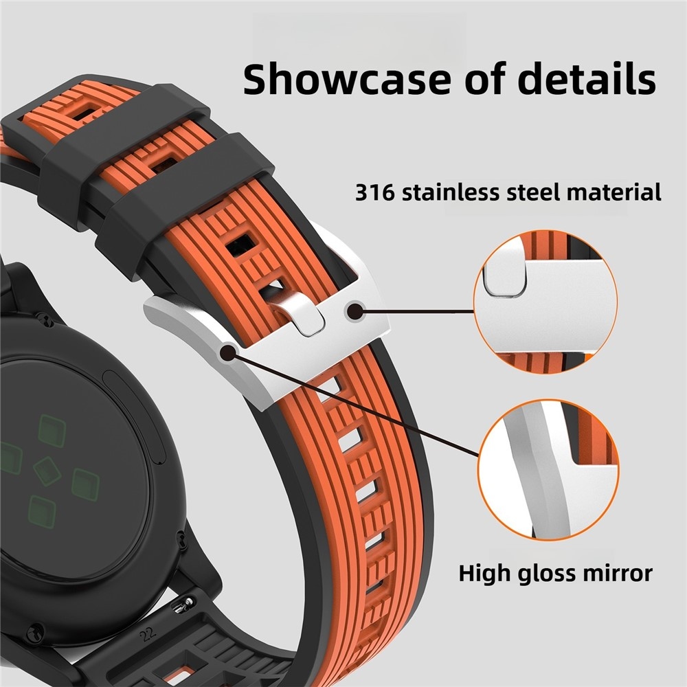 Sports silikonový řemínek 20mm na Samsung Galaxy Watch7 44mm/40mm - černý/zelený