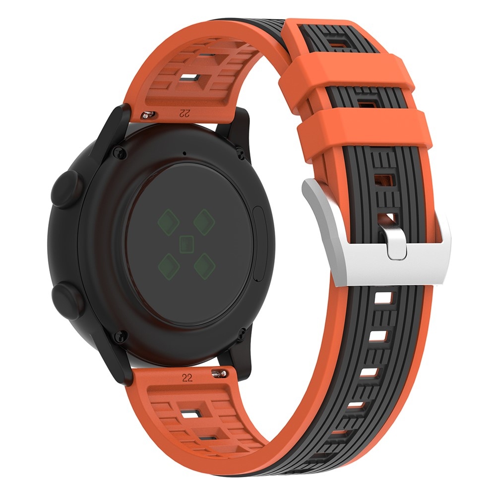 Sports silikonový řemínek 20mm na Samsung Galaxy Watch7 44mm/40mm - oranžový/černý