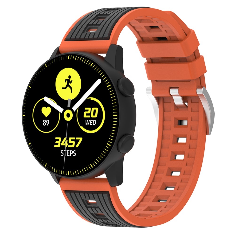 Sports silikonový řemínek 20mm na Samsung Galaxy Watch7 44mm/40mm - oranžový/černý