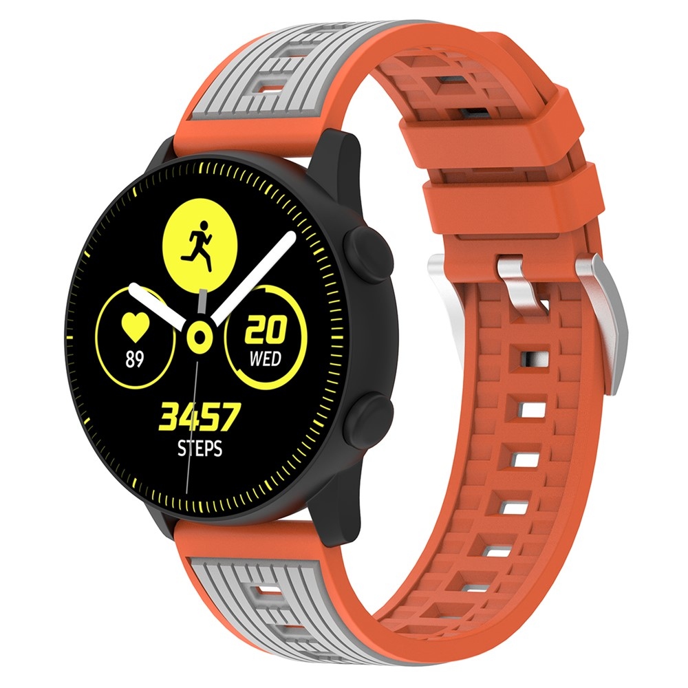 Sports silikonový řemínek 20mm na Samsung Galaxy Watch7 44mm/40mm - oranžový/šedý