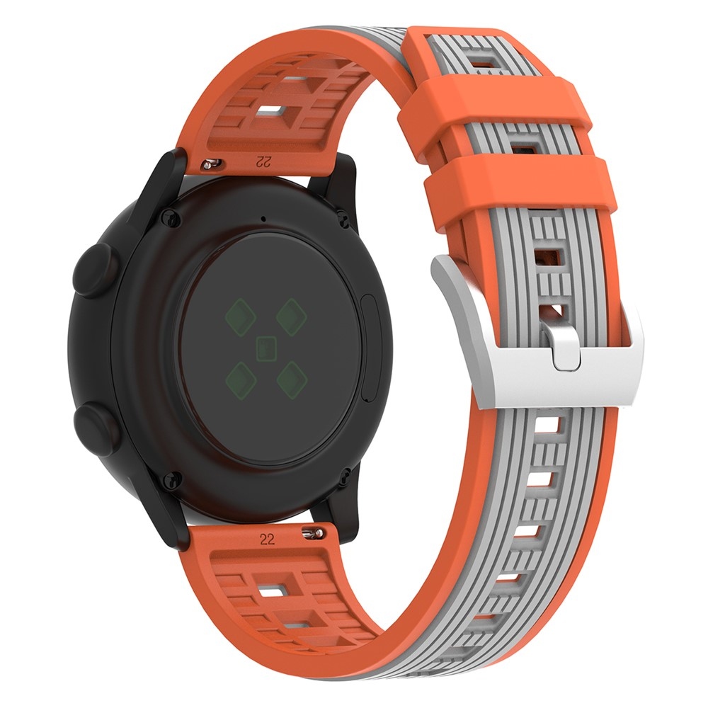 Sports silikonový řemínek 20mm na Samsung Galaxy Watch7 44mm/40mm - oranžový/šedý