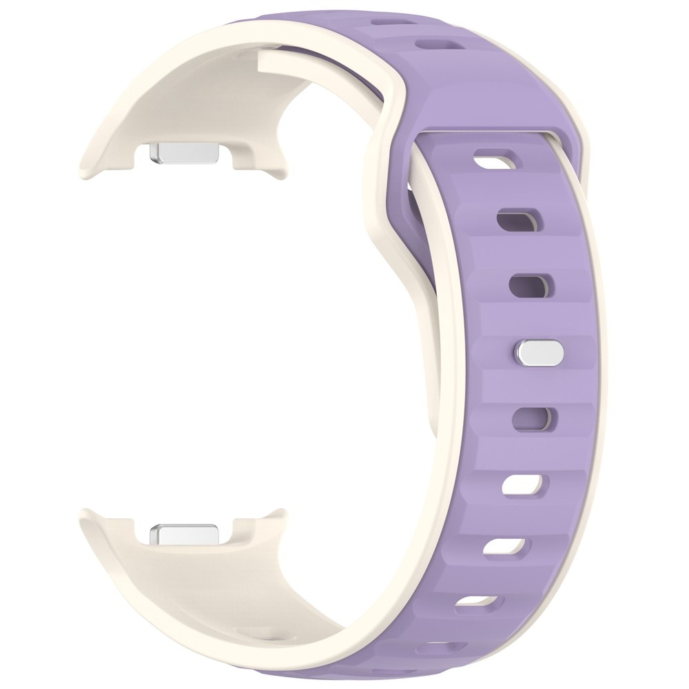 Sports silikonový řemínek na Samsung Galaxy Watch8 Classic 46mm/Watch8 44mm/40mm - béžový/fialový