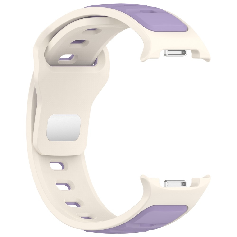 Sports silikonový řemínek na Samsung Galaxy Watch8 Classic 46mm/Watch8 44mm/40mm - béžový/fialový