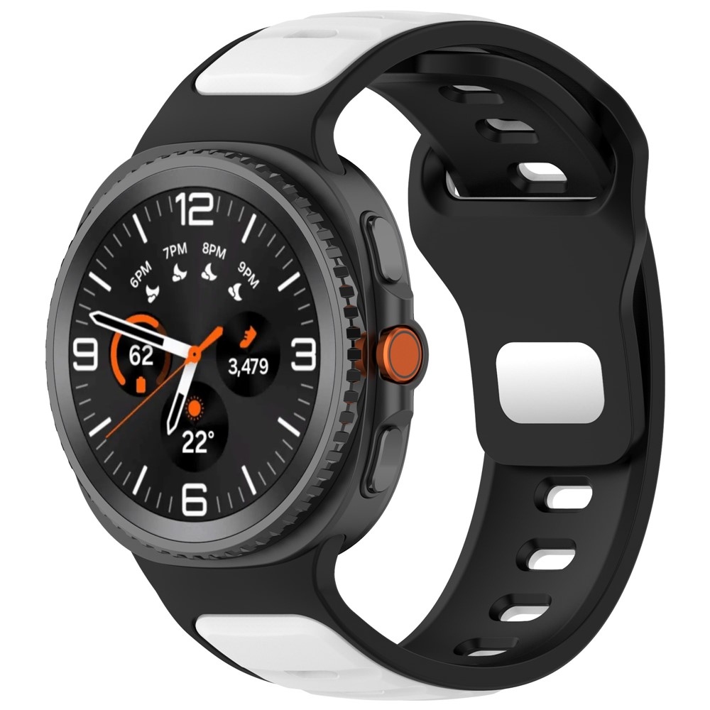 Sports silikonový řemínek na Samsung Galaxy Watch8 Classic 46mm/Watch8 44mm/40mm - černý/bílý