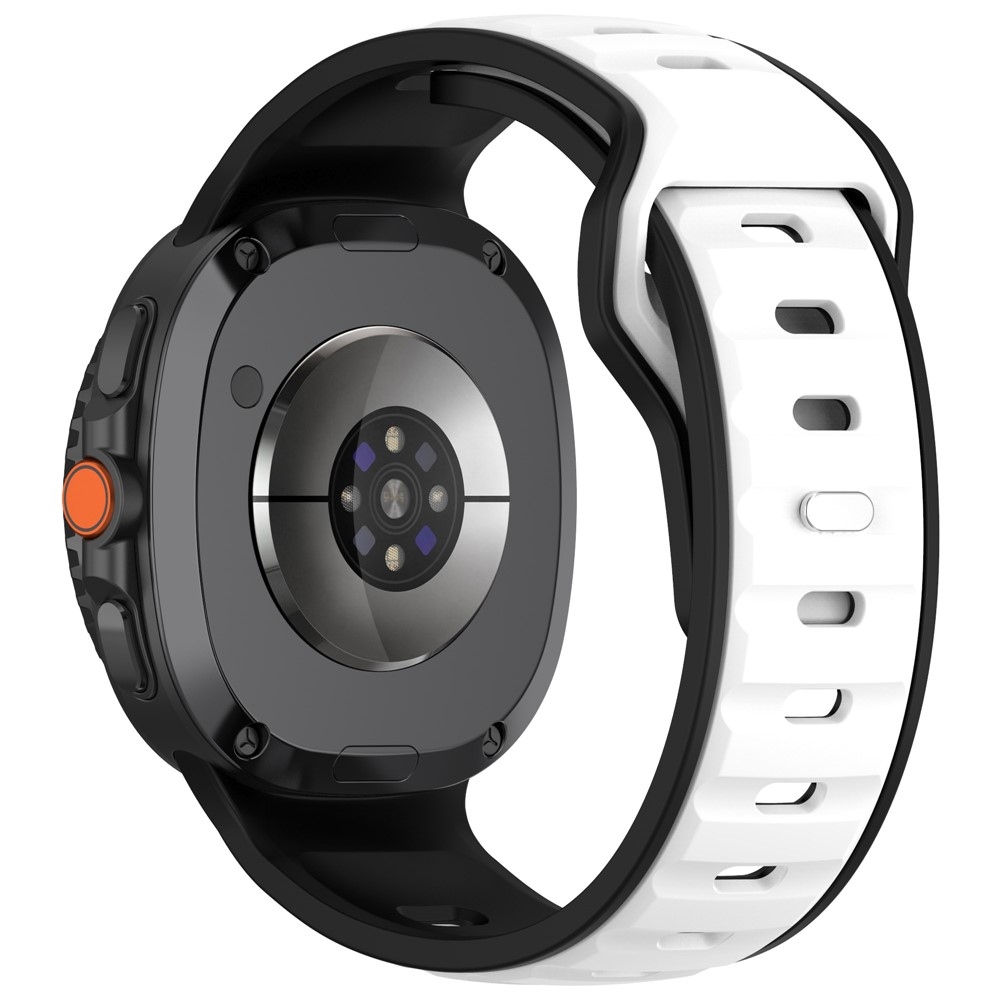 Sports silikonový řemínek na Samsung Galaxy Watch8 Classic 46mm/Watch8 44mm/40mm - černý/bílý