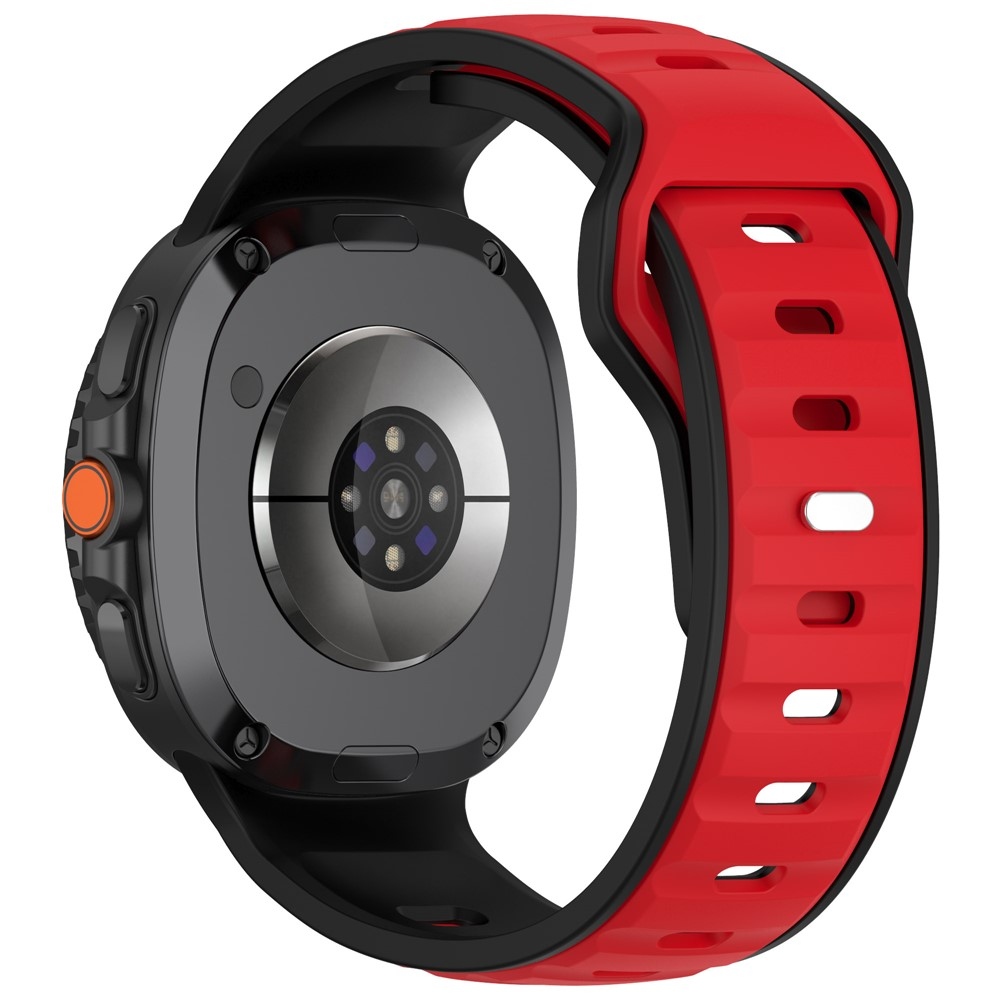 Sports silikonový řemínek na Samsung Galaxy Watch8 Classic 46mm/Watch8 44mm/40mm - černý/červený