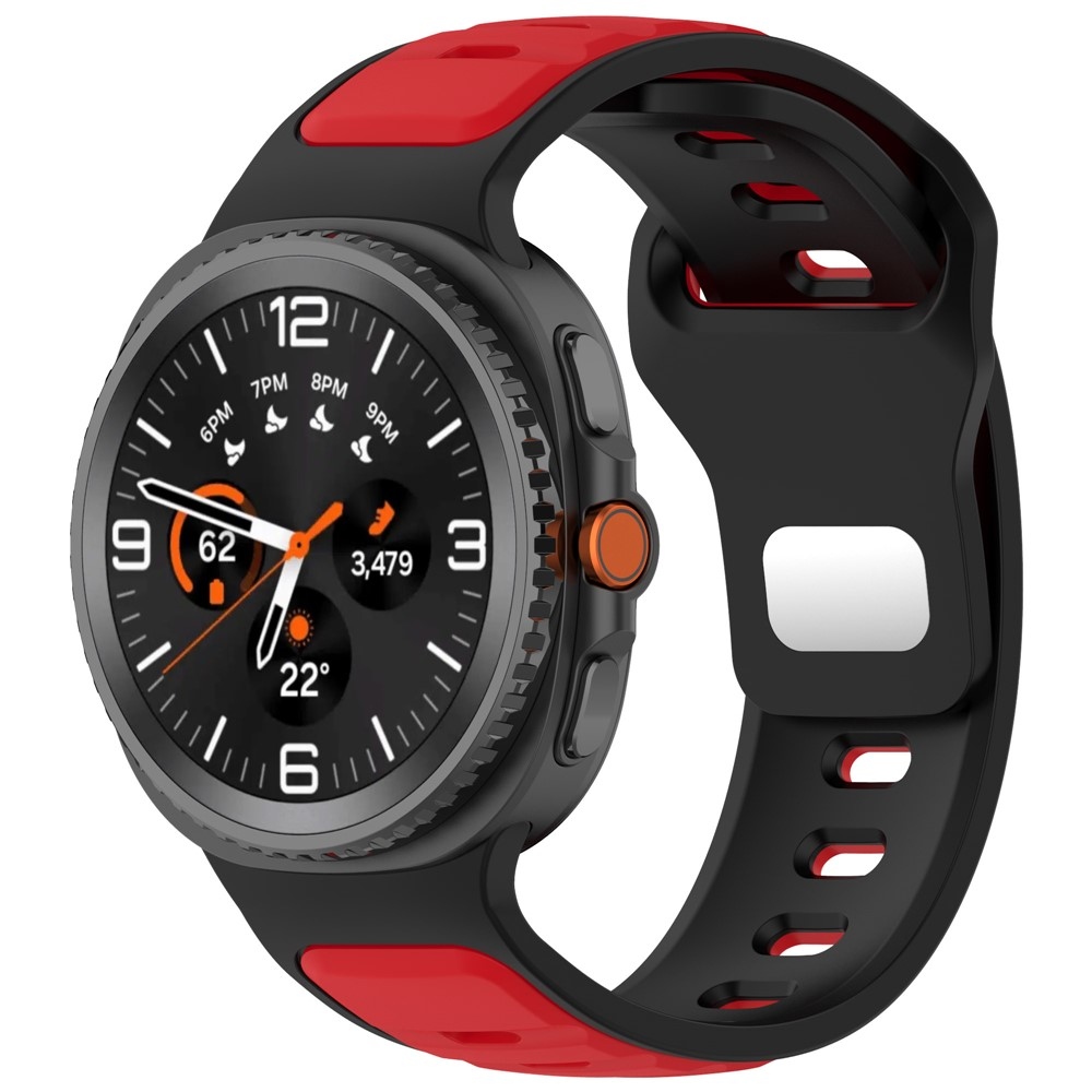 Sports silikonový řemínek na Samsung Galaxy Watch8 Classic 46mm/Watch8 44mm/40mm - černý/červený