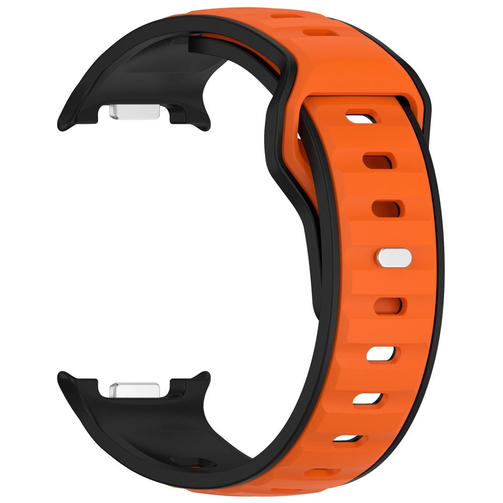 Sports silikonový řemínek na Samsung Galaxy Watch8 Classic 46mm/Watch8 44mm/40mm - černý/oranžový