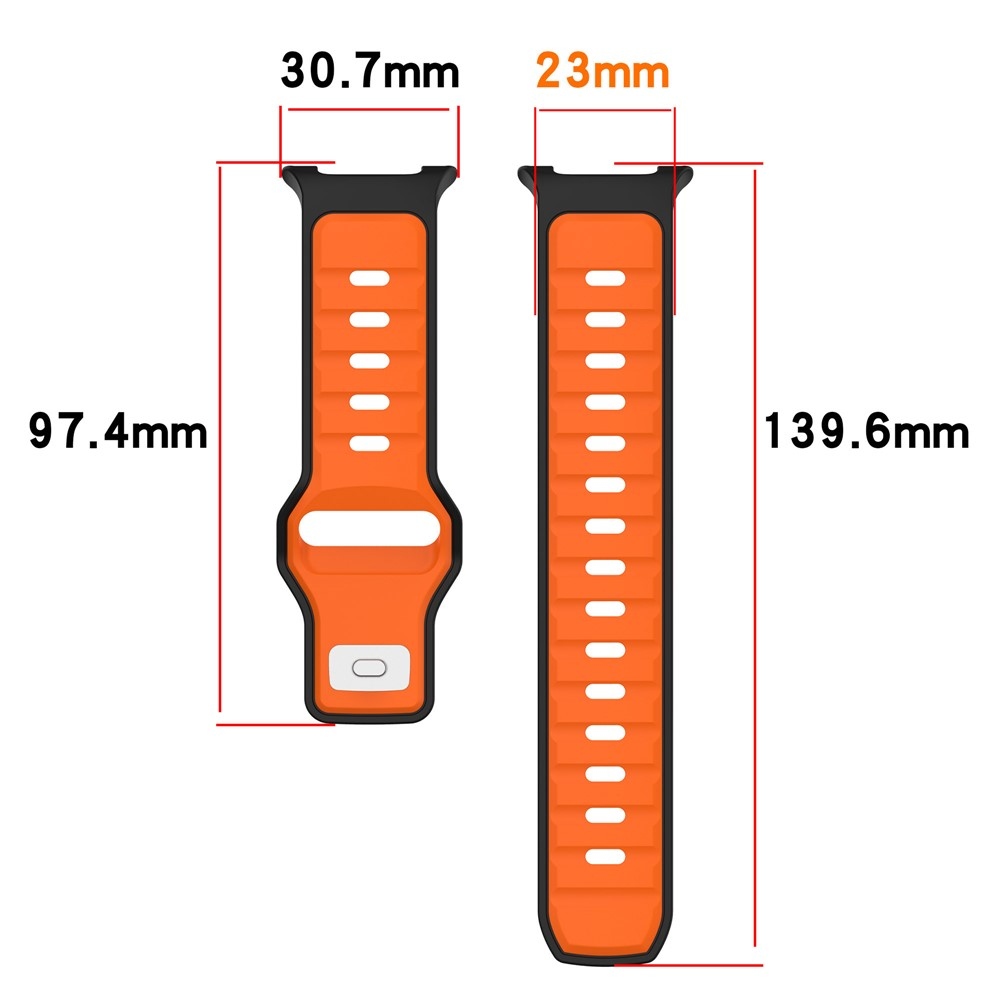 Sports silikonový řemínek na Samsung Galaxy Watch8 Classic 46mm/Watch8 44mm/40mm - černý/oranžový