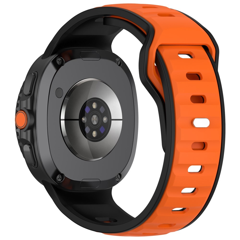 Sports silikonový řemínek na Samsung Galaxy Watch8 Classic 46mm/Watch8 44mm/40mm - černý/oranžový