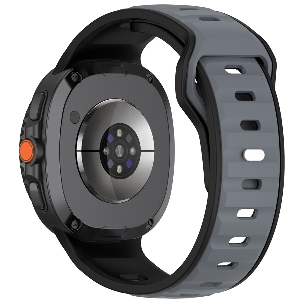 Sports silikonový řemínek na Samsung Galaxy Watch8 Classic 46mm/Watch8 44mm/40mm - černý/šedý