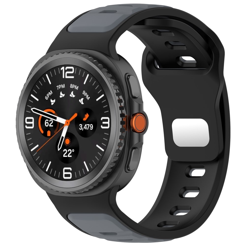 Sports silikonový řemínek na Samsung Galaxy Watch8 Classic 46mm/Watch8 44mm/40mm - černý/šedý