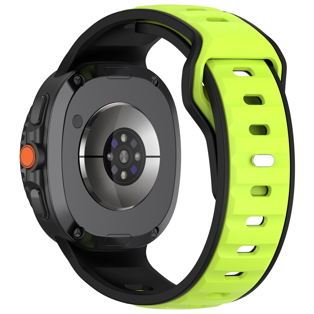 Sports silikonový řemínek na Samsung Galaxy Watch8 Classic 46mm/Watch8 44mm/40mm - černý/zelený