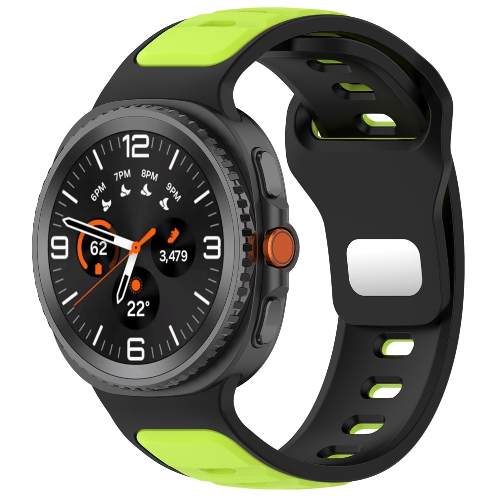 Sports silikonový řemínek na Samsung Galaxy Watch8 Classic 46mm/Watch8 44mm/40mm - černý/zelený