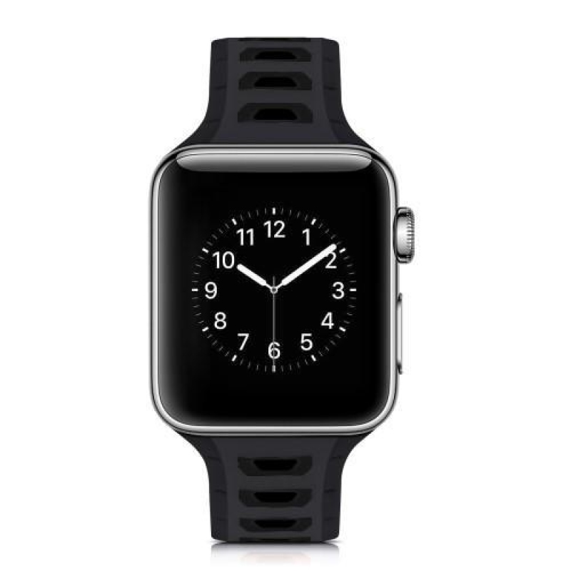 Sporty silikonový řemínek na Apple Watch 38mm - černý