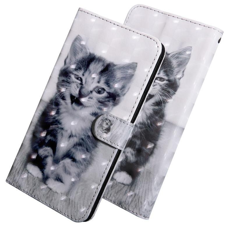 Spot PU kožené peněženkové pouzdro na mobil Samsung Galaxy M31s - kočka