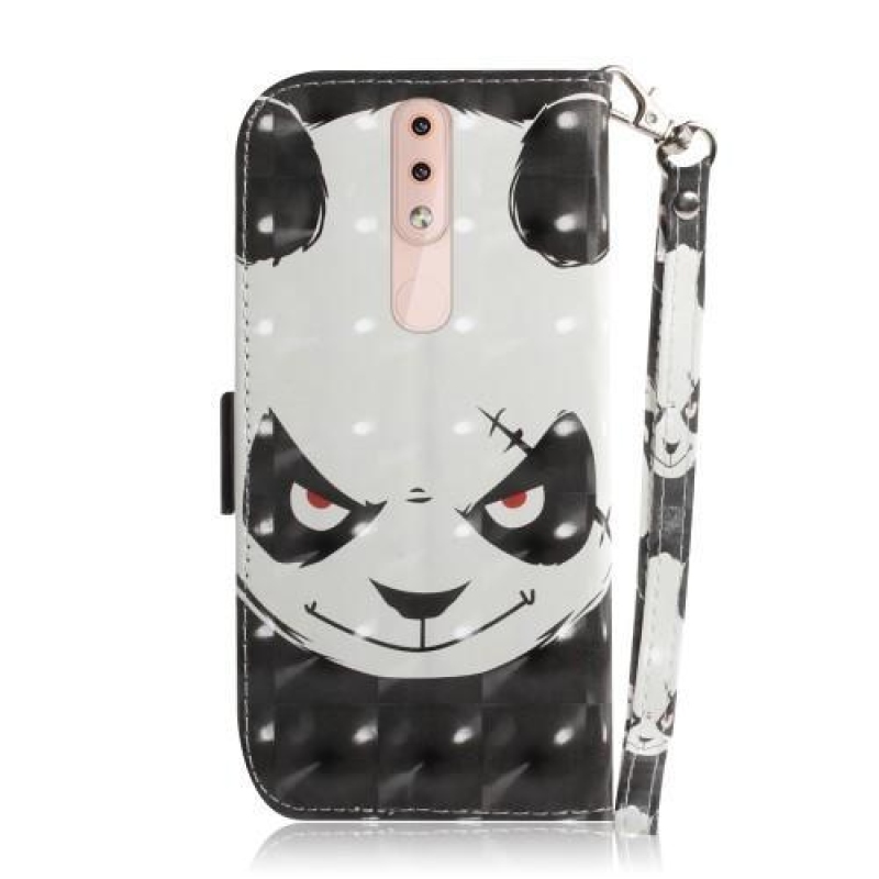 Spot PU kožené peněženkové pouzdro pro mobil Nokia 4.2 - panda