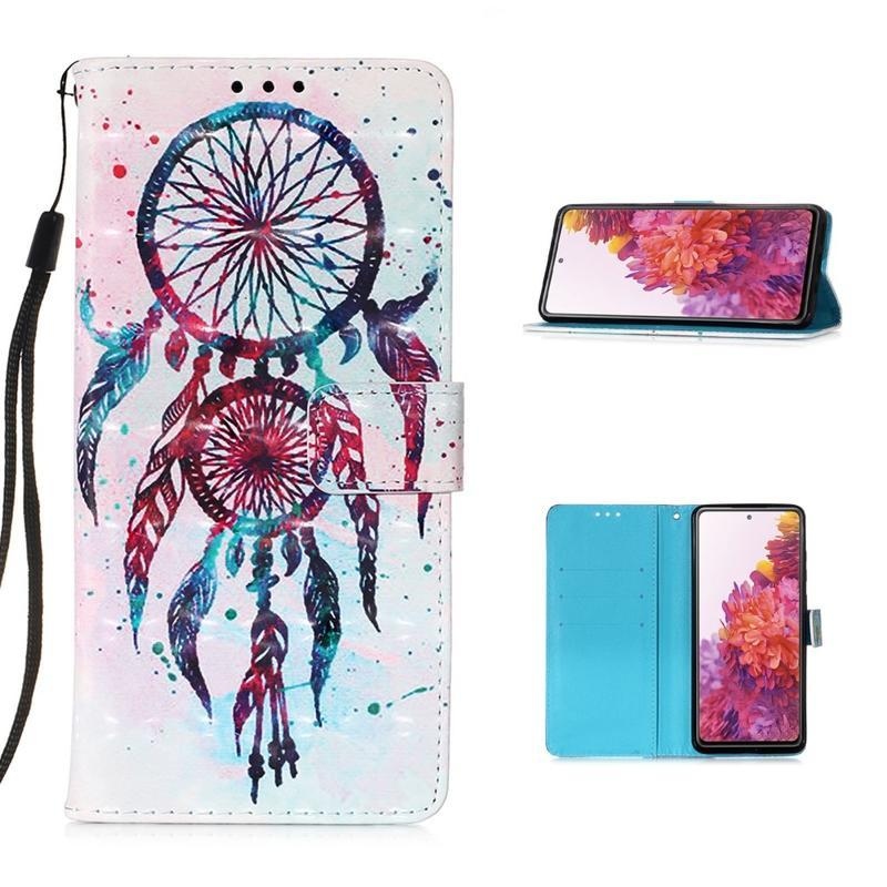 Spot PU kožené peněženkové pouzdro pro mobil Samsung Galaxy S20 FE/S20 FE 5G - lapač snů