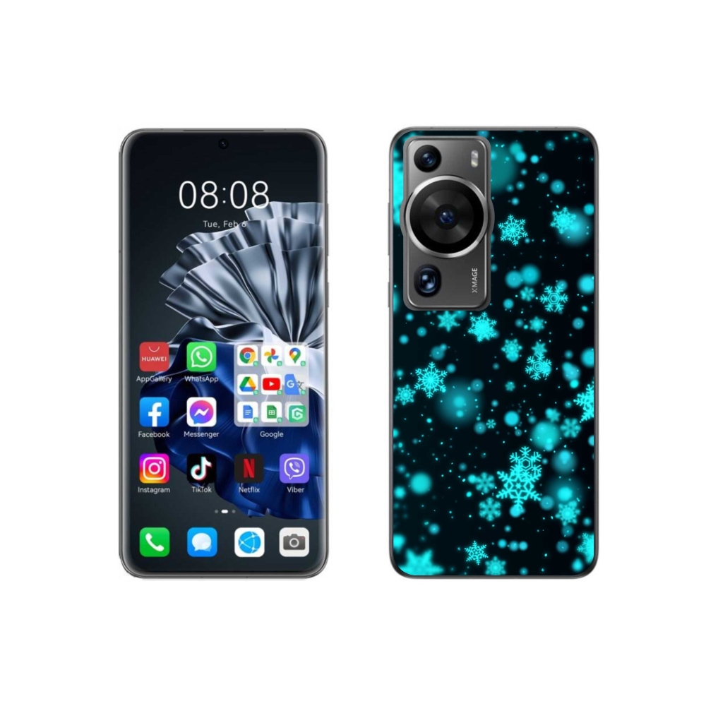 Gelový kryt mmCase na Huawei P60 Pro - sněhové vločky 1