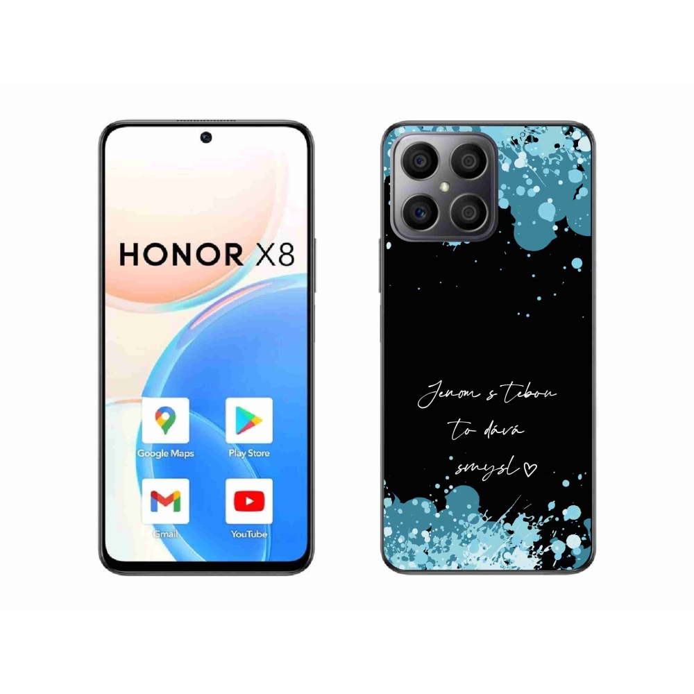 Gelový kryt mmCase na Honor X8 4G - zamilovaný text černé pozadí