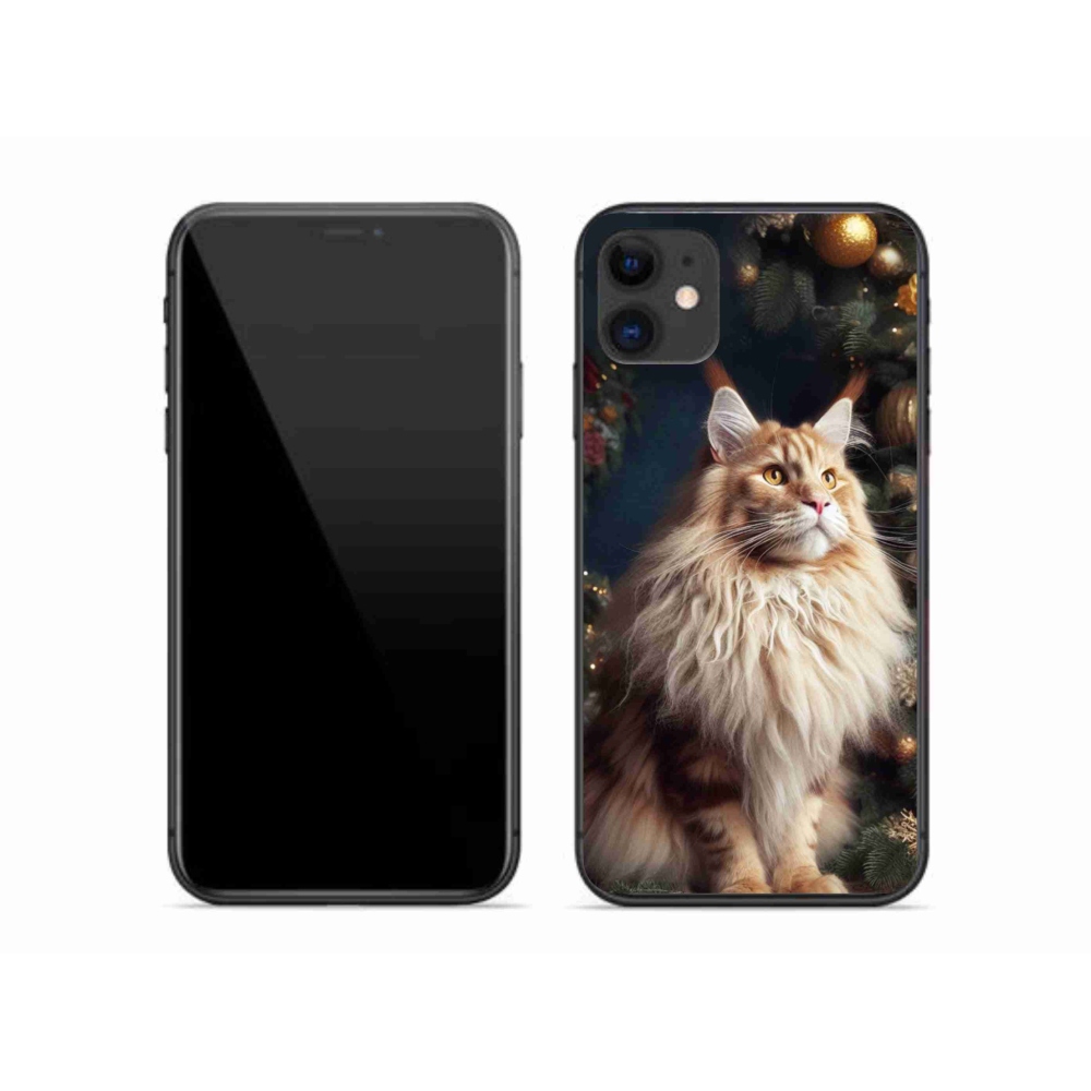 Gelový kryt mmCase na iPhone 11 - kočka u stromku