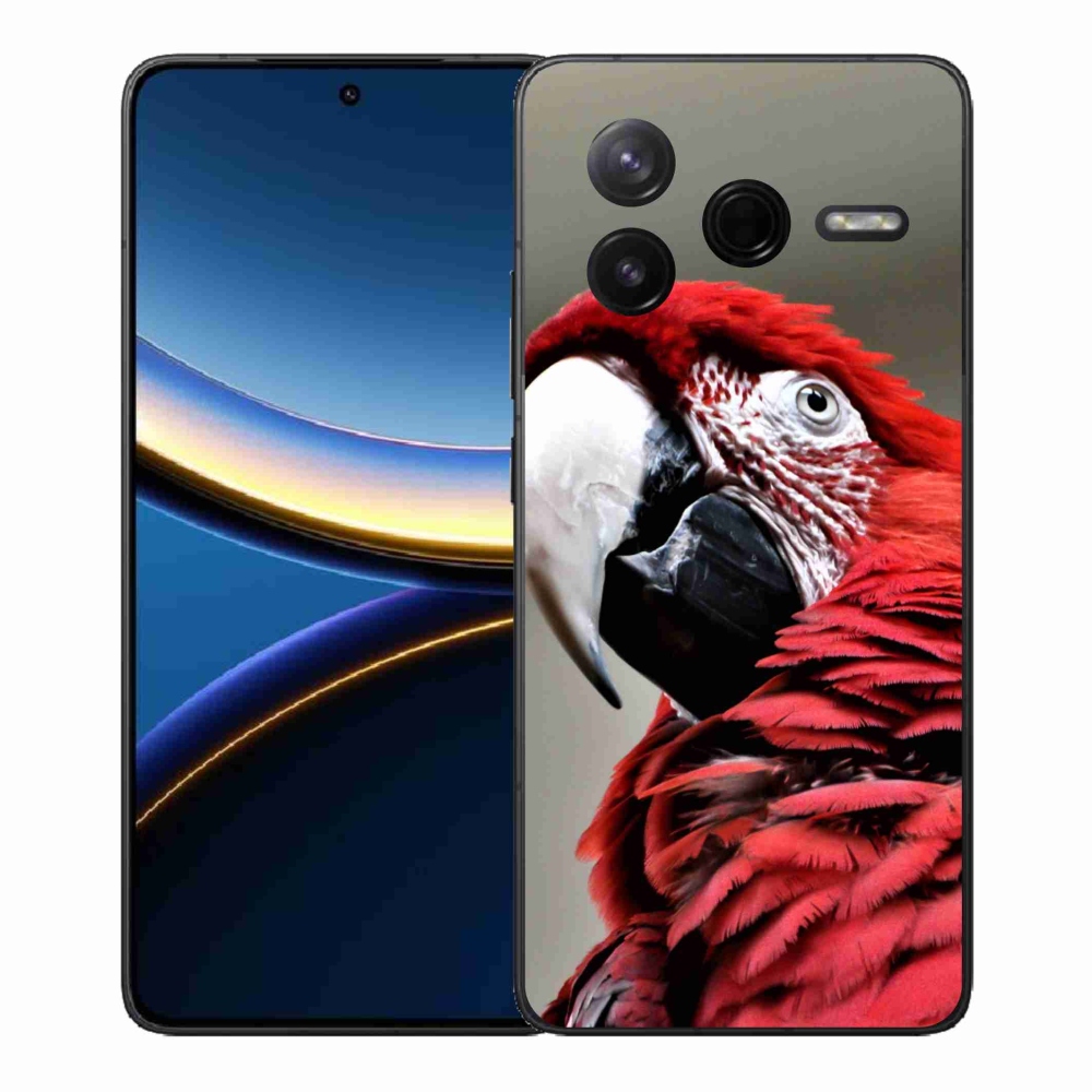 Gelový kryt mmCase na Xiaomi Poco F7 Pro - papoušek ara červený