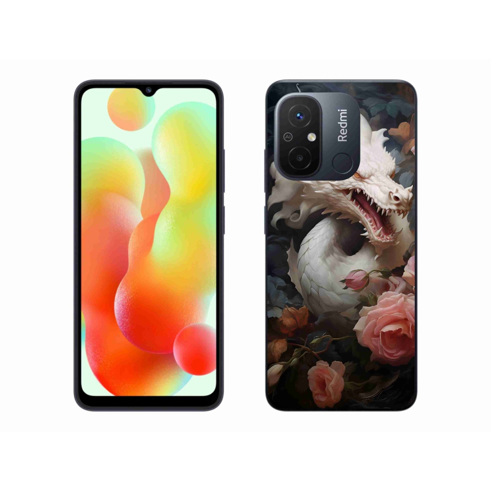 Gelový kryt mmCase na Xiaomi Redmi 12C - bílý drak