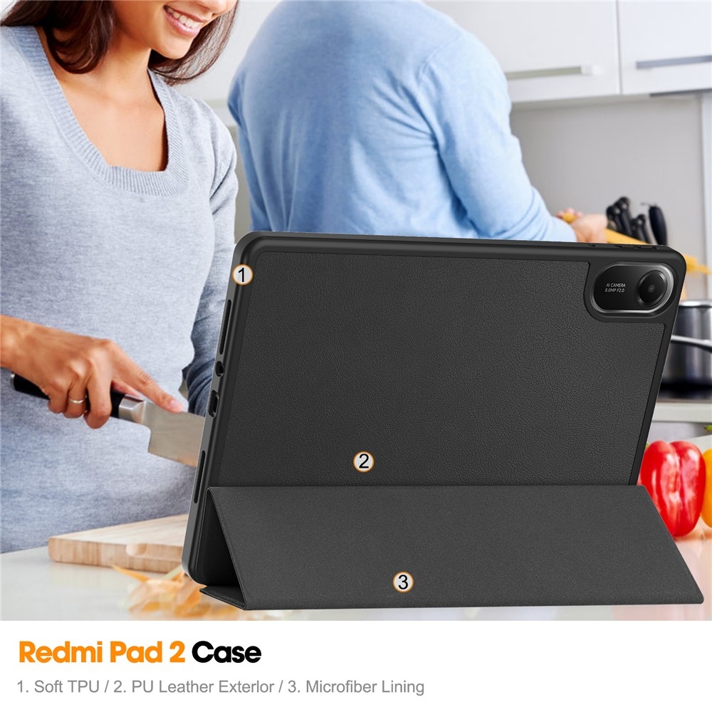 Cases chytré zavírací pouzdro na Xiaomi Redmi Pad 2 - černé