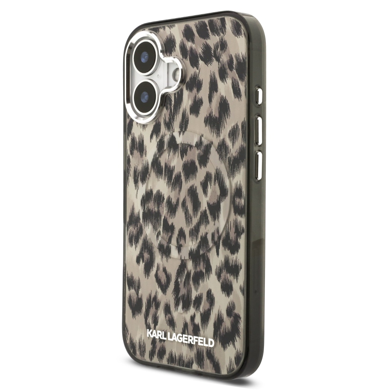 Karl Lagerfeld IML Leopard MagSafe Zadní Kryt pro iPhone 17 Brown