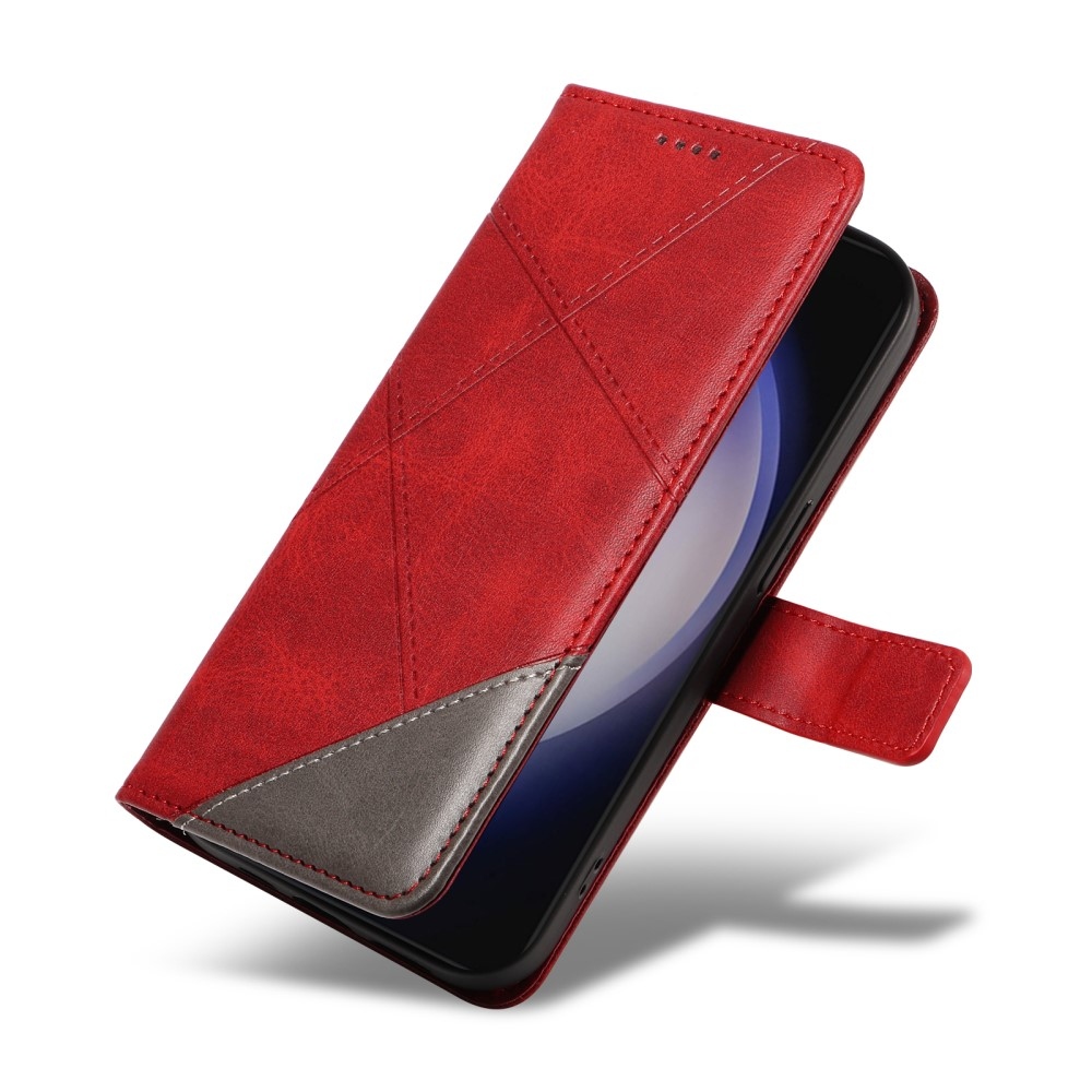 Triangle knížkové pouzdro na Samsung Galaxy S24+/S25+ - červené