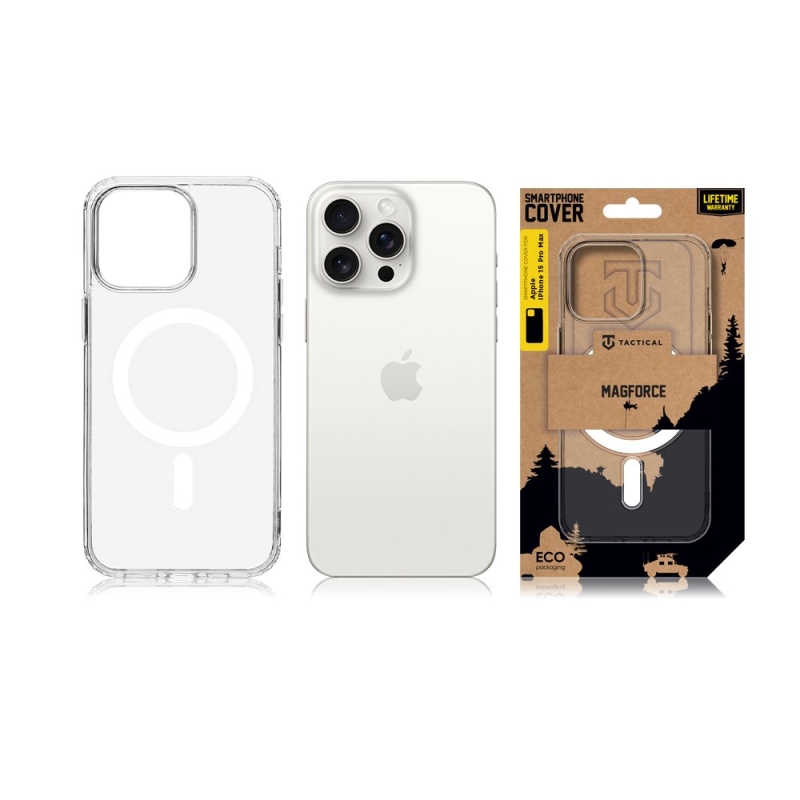 Tactical MagForce Kryt pro Apple iPhone 15 Pro Max - průhledný