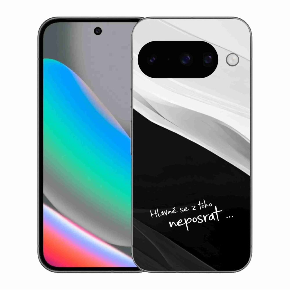 Gelový kryt mmCase na Google Pixel 10 - vtipný text 13 černobílé pozadí