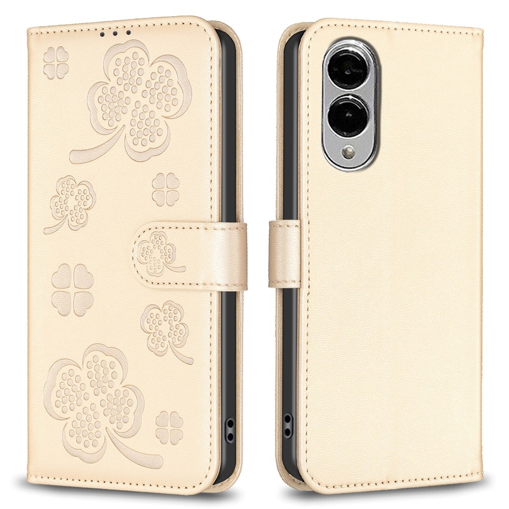 Clover knížkové pouzdro na Samsung Galaxy S25 Edge - zlaté