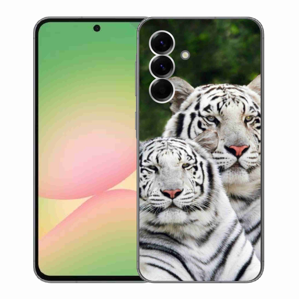 Gelový kryt mmCase na Samsung Galaxy A56 5G - bílí tygři
