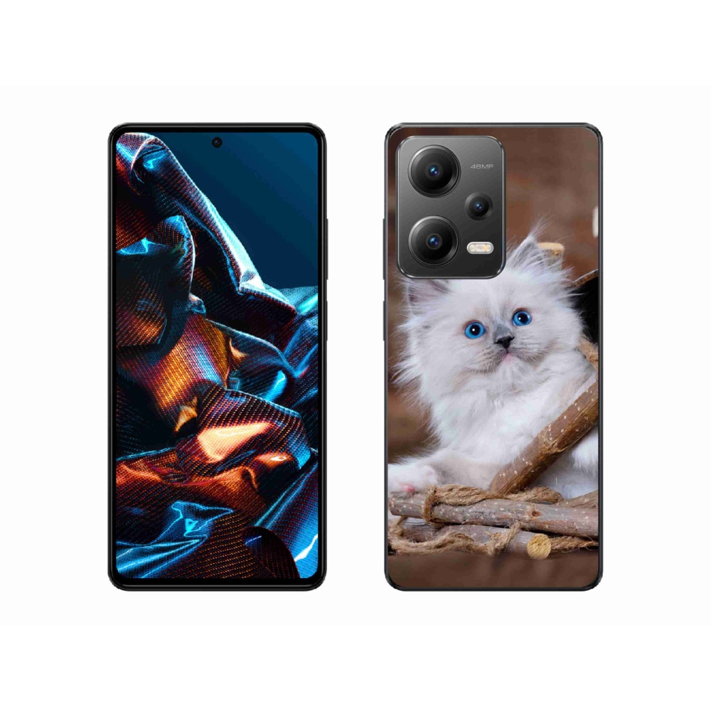 Gelový kryt mmCase na mobil Xiaomi Redmi Note 12 Pro 5G - bílé kotě