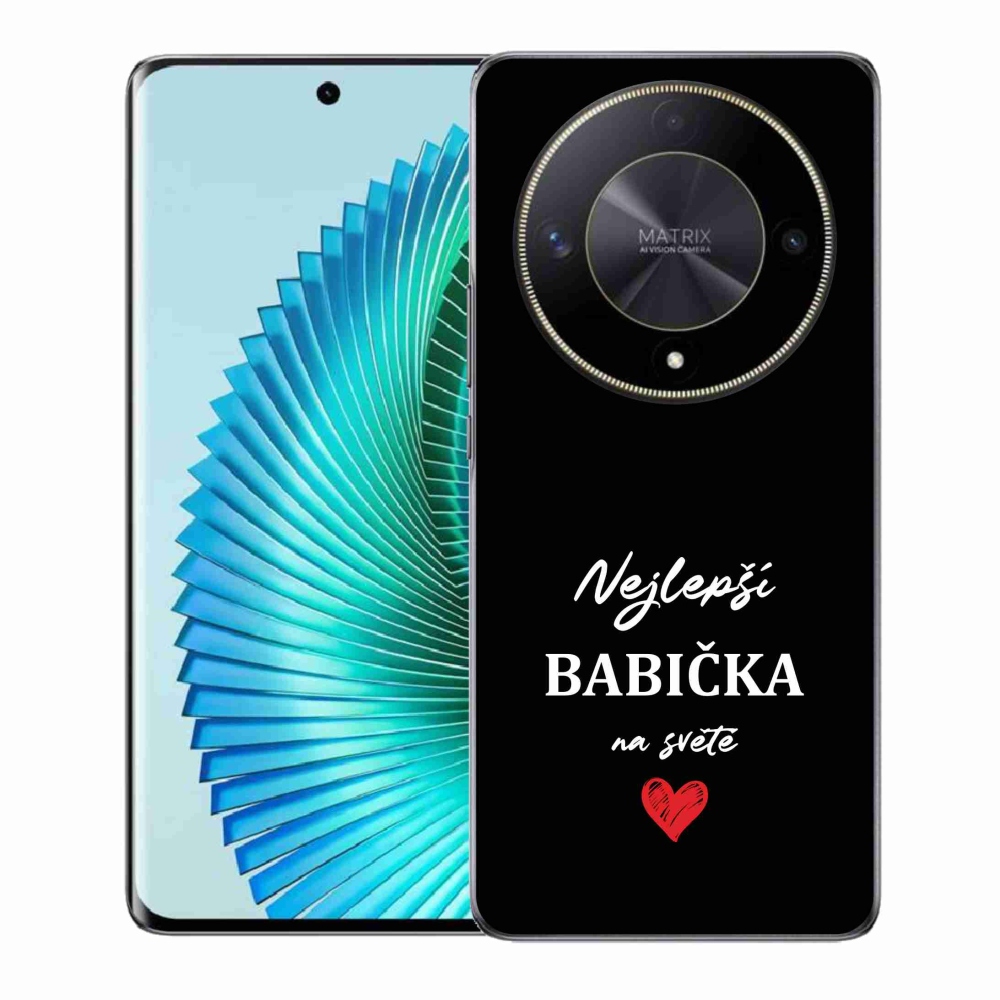 Gelový kryt mmCase na Honor Magic 6 Lite 5G - nejlepší babička 1 černé pozadí